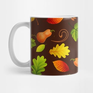 Autumn Leaves and Pumpkins Pattern Mug